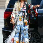 Heidi Klum in a Patterned Dress Arrives at America’s Got Talent Taping in Los Angeles 08/23/2022
