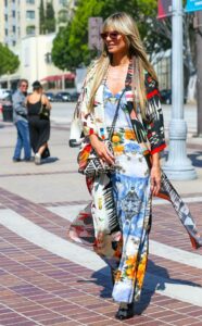 Heidi Klum in a Patterned Dress