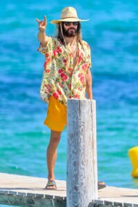 Jared Leto in a Yellow Shorts