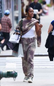 Justine Skye in a Tie-Dye Sweatsuit