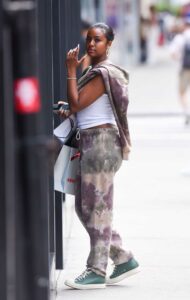 Justine Skye in a Tie-Dye Sweatsuit