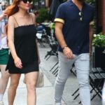 Lindsay Lohan in a Black Mini Dress Heads to Her Hotel in New York 08/02/2022