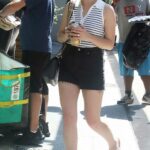 Maria Bakalova in a Black Denim Shorts Was Seen Out in New York City 08/04/2022