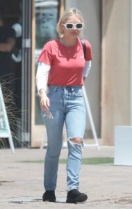 Melissa Cohen in a Red Tee