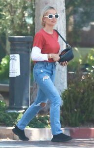 Melissa Cohen in a Red Tee