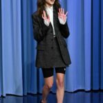 Natalia Dyer Attends The Tonight Show Starring Jimmy Fallon in New York City 08/11/2022