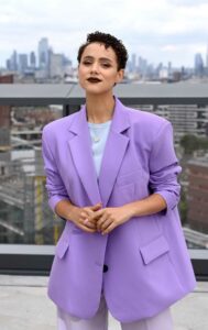 Nathalie Emmanuel in a Purple Blazer