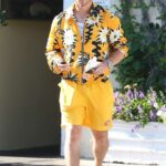 Nick Jonas in a Yellow Shorts Leaves the Sweet Butter in Los Angeles 07/29/2022
