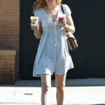 Rumer Willis in a Blue Dress Steps Out for Some Iced Coffee in Studio City 08/12/2022