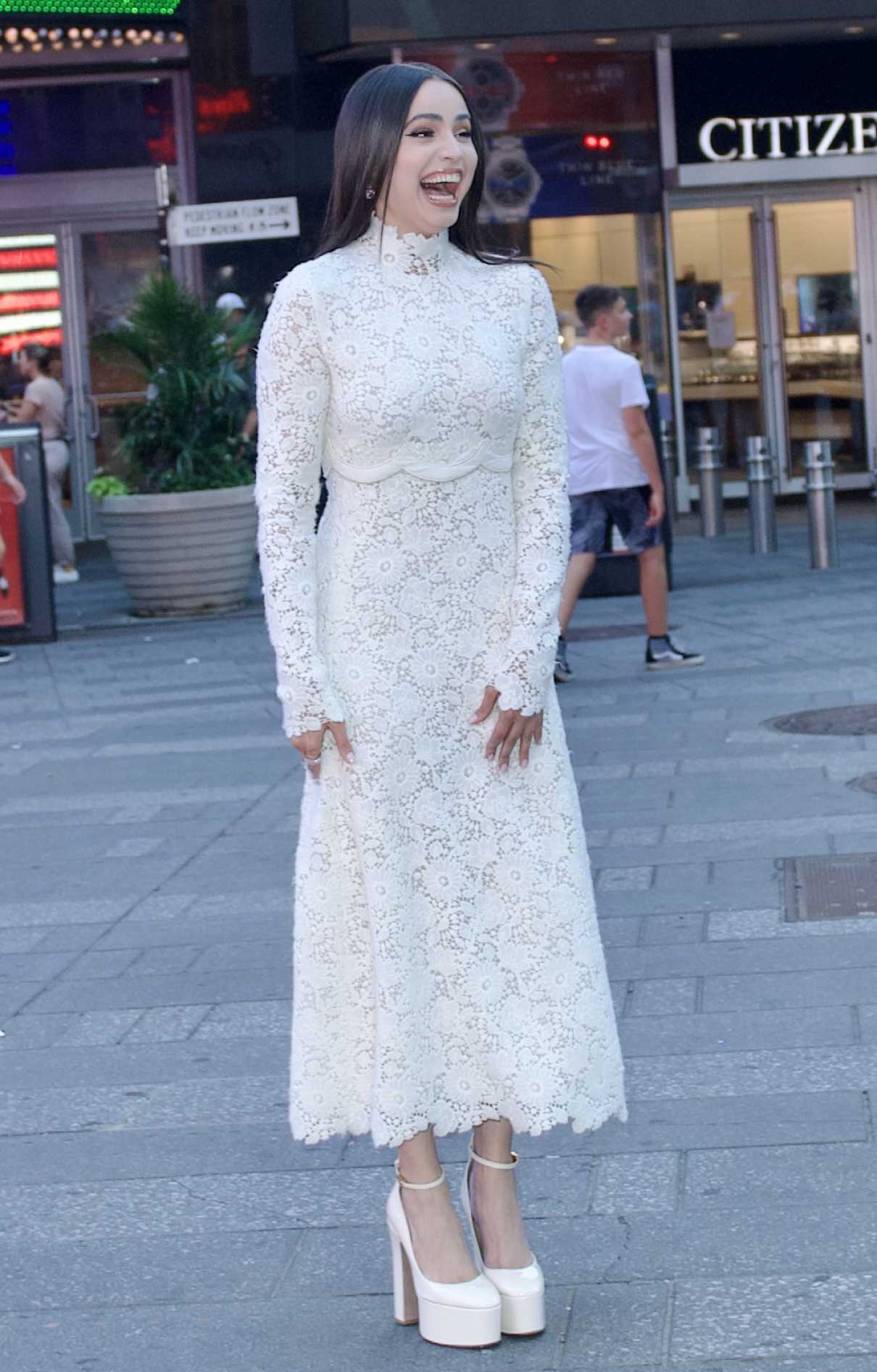 Sofia Carson in a White Dress