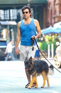 Zachary Quinto in a Blue Tank Top
