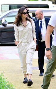 Ana de Armas in a Beige Jumpsuit