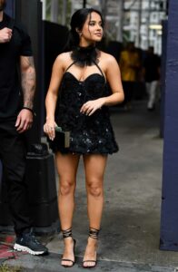 Becky G in a Black Mini Dress