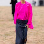Bella Hadid in a Neon Pink Blazer Arrives to Jil Sander’s Showroom in Milan 09/24/2022