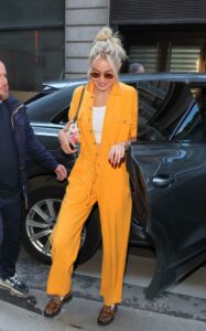Gigi Hadid in a Yellow Jumpsuit