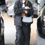 Hailey Bieber in a Black Pants Was Seen Out in Los Angeles 09/16/2022