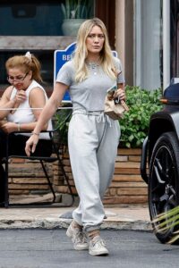 Hilary Duff in a Grey Sweatpants