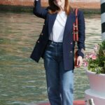 Julianne Moore in a Blue Blazer Was Seen Ahead of the 79th Venice International Film Festival in Venice 08/30/2022