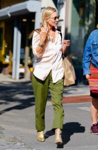Kate Moss in a Green Pants