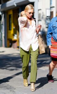 Kate Moss in a Green Pants