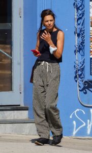 Katie Holmes in a Striped Pants