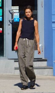 Katie Holmes in a Striped Pants