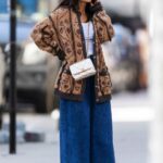 Katie Holmes in a Tan Cardigan Was Seen Out in Tribeca in New York City 09/20/2022