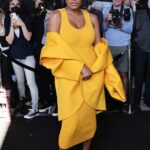 Keke Palmer in a Yellow Dress Arrives at the Michael Kors Fashion Show in New York 09/14/2022