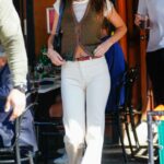 Kendall Jenner in a White Pants Leaves Bar Pitti in New York 09/21/2022
