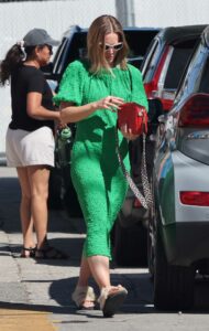 Kristen Bell in a Vibrant Green Dress