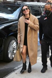 Lea Michele in a Caramel Coloured Coat