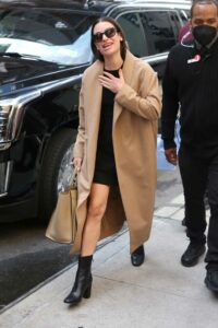 Lea Michele in a Caramel Coloured Coat