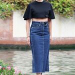 Noemie Merlant in a Black Top Was Seen Ahead of the 79th Venice International Film Festival in Venice 08/30/2022