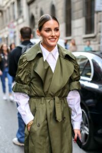 Olivia Palermo in an Olive Trench Coat