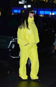 Rihanna in a Neon Yellow Ensemble