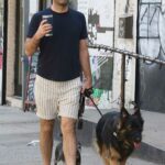 Zachary Quinto in a Black Cap Walks His Dogs in New York City 09/03/2022