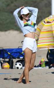 Alessandra Ambrosio in a White Shorts