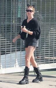 Ashley Tisdale in a Black Denim Shorts