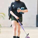 Billie Eilish in a Black Cap Walks Her Dog in Los Angeles 10/19/2022