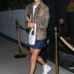 Dixie D’amelio in a White Sneakers Arrives for Dinner at Catch Steak in Los Angeles 10/03/2022