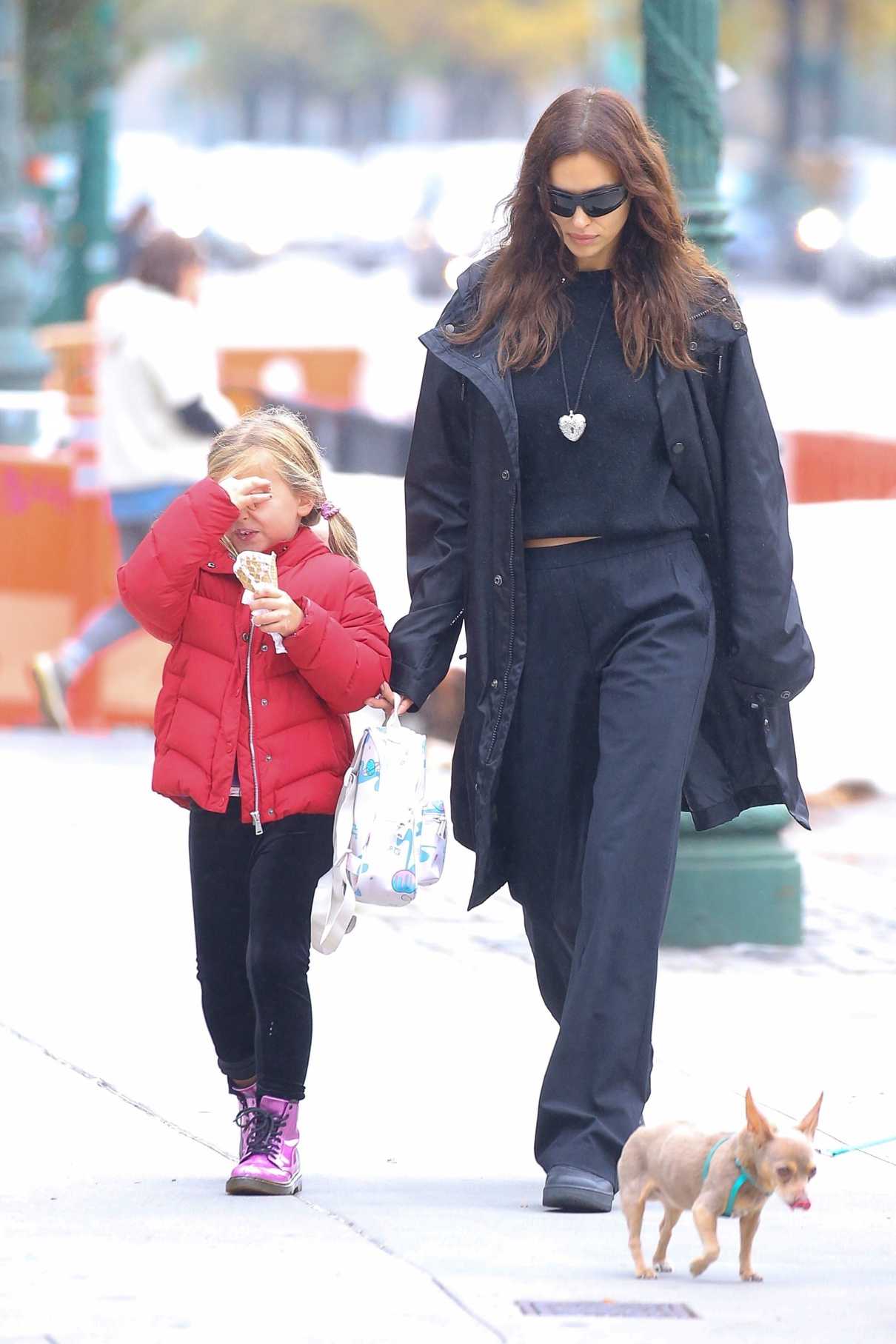 Irina Shayk in a Black Outfit