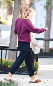 Jennifer Lawrence in a Purple Sweatshirt