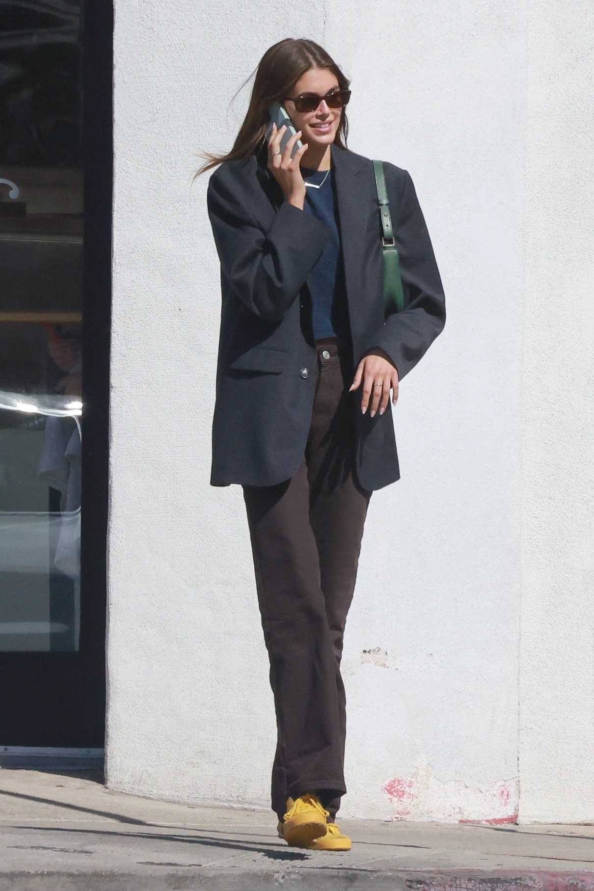 Kaia Gerber in a Black Blazer