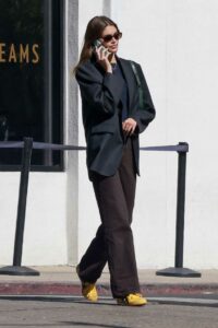 Kaia Gerber in a Black Blazer