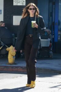 Kaia Gerber in a Black Blazer