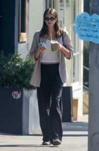 Kaia Gerber in a Black Pants