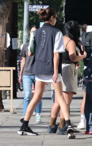 Kaia Gerber in a Black Sneakers