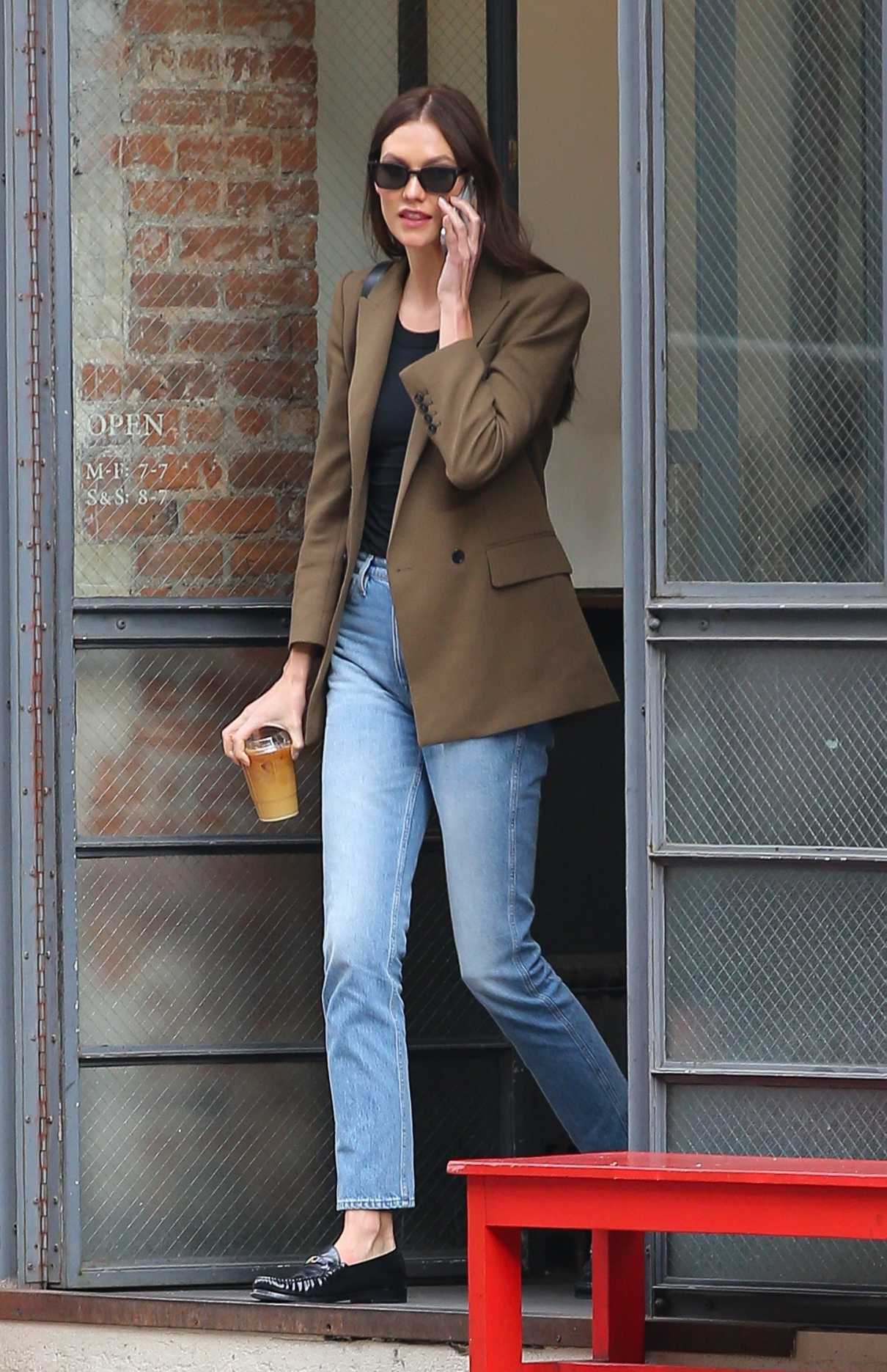 Karlie Kloss in a Tan Blazer