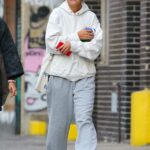 Katie Holmes in a White Hoodie Was Seen Out in New York 10/11/2022