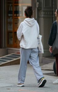 Katie Holmes in a White Hoodie